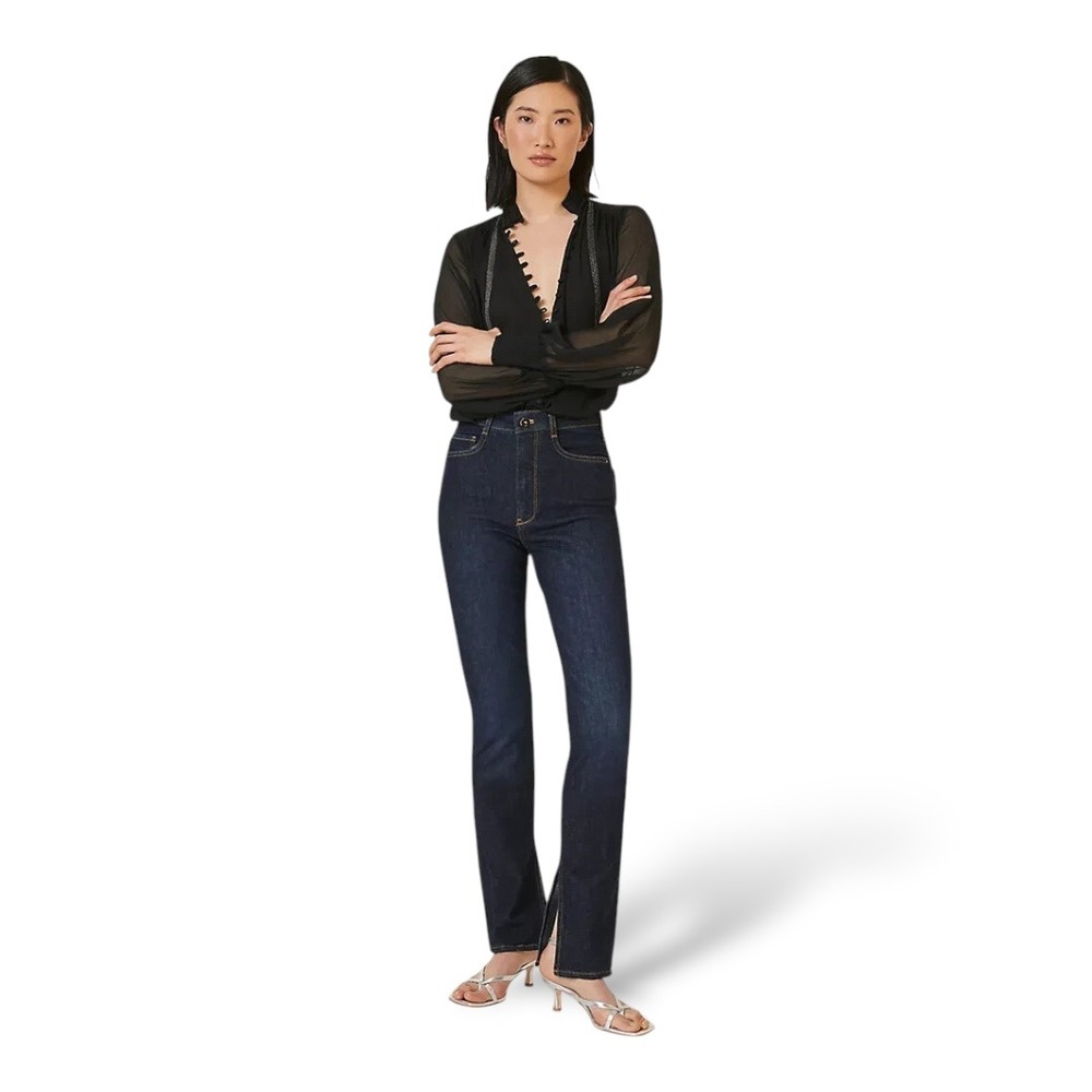 Pilcro The Split Straight Jeans Dark Wash Denim Size‎ 28